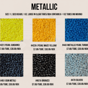 SEED BEADS, SIZE 11 METALLIC